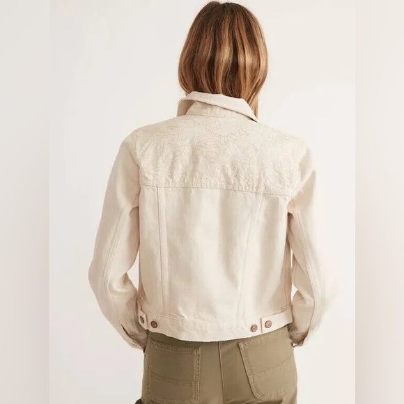 Marine Layer Embroidered Denim Jacket in Natural Size Small - Picture 3 of 11